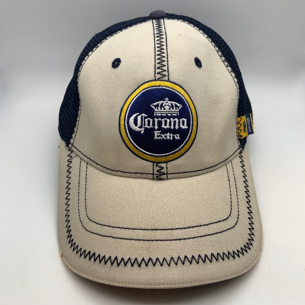 Corona Extra La Cerveza Mas Fina Retro Stitched Embroidered Meshback Hat